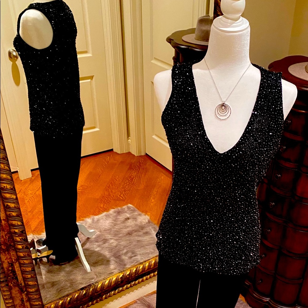 Donna Karan Black Label black sparkly sweater